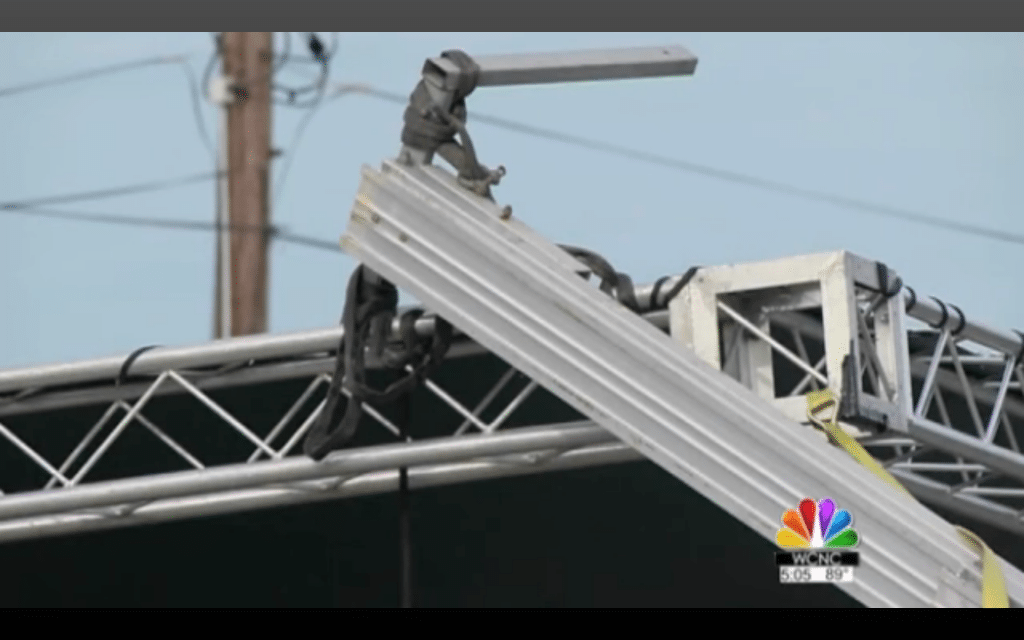 from WCNC Charlotte - Shelby stage collapse photos